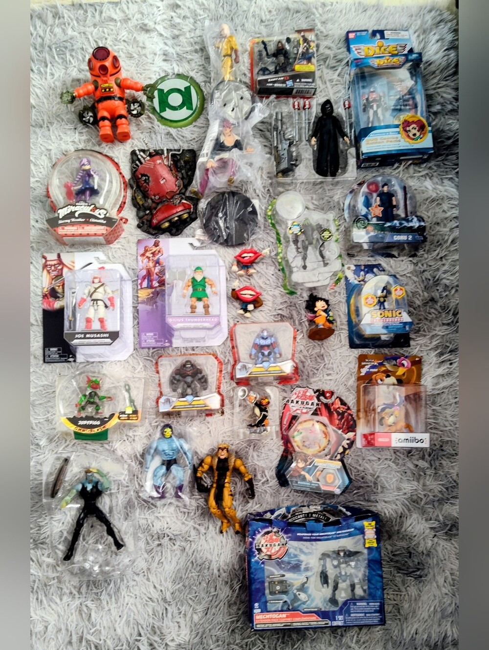 Action figure lot- DBZ, Bakugan,, Marvel, DC, 1 punch man, Skeletor, & more